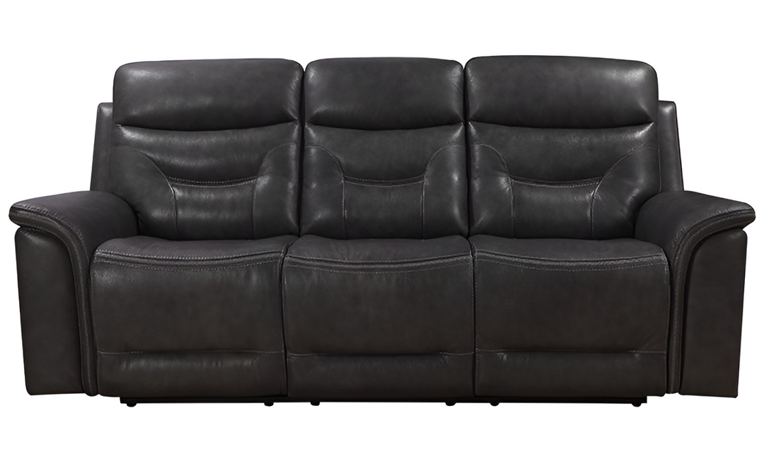 Bullard 3-Seater Gray Leather Power Reclining Sofa-jennifer furniture