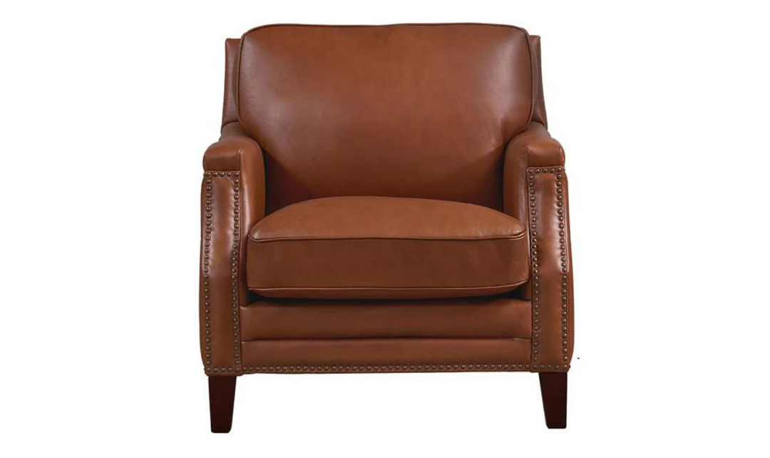 Camano Leather Living Room Set with Nailhead Finish