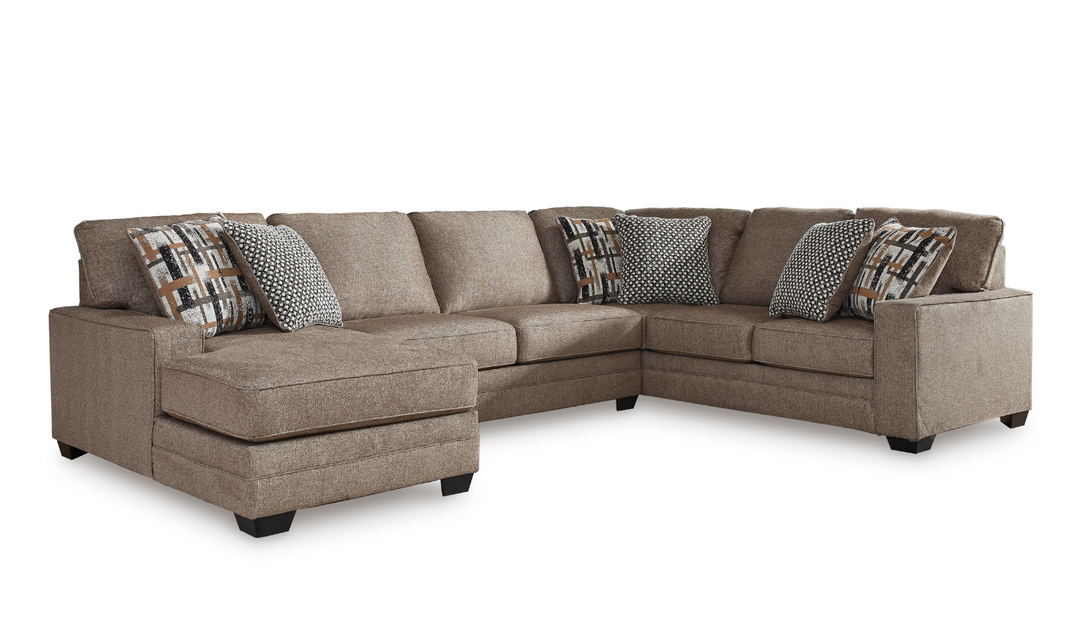 Cannonbrook 3-Piece Sectional with Chaise in Nutmeg-Jennifer Furniture 