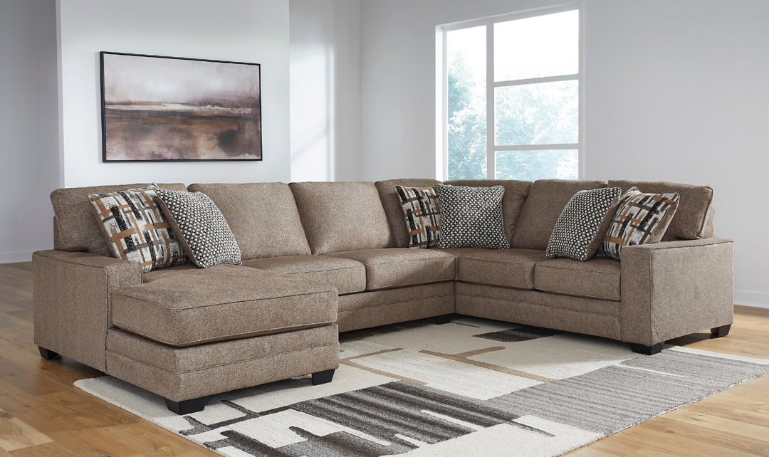 Cannonbrook 3-Piece Sectional with Chaise in Nutmeg-Jennifer Furniture 