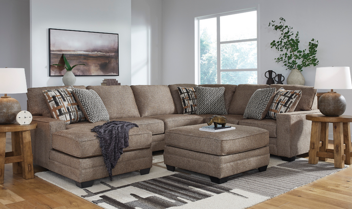 Cannonbrook 3-Piece Sectional with Chaise in Nutmeg-Jennifer Furniture 