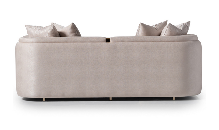 AICO Carmela 3 Seater Fabric Sofa with Metal Band Arms