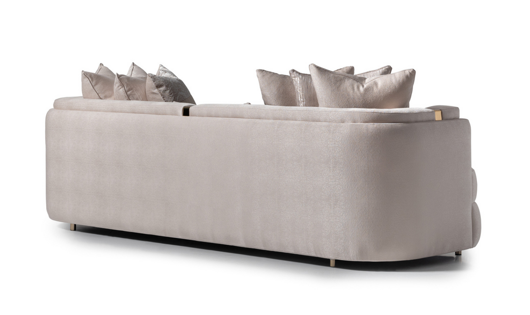 AICO Carmela 3 Seater Fabric Sofa with Metal Band Arms