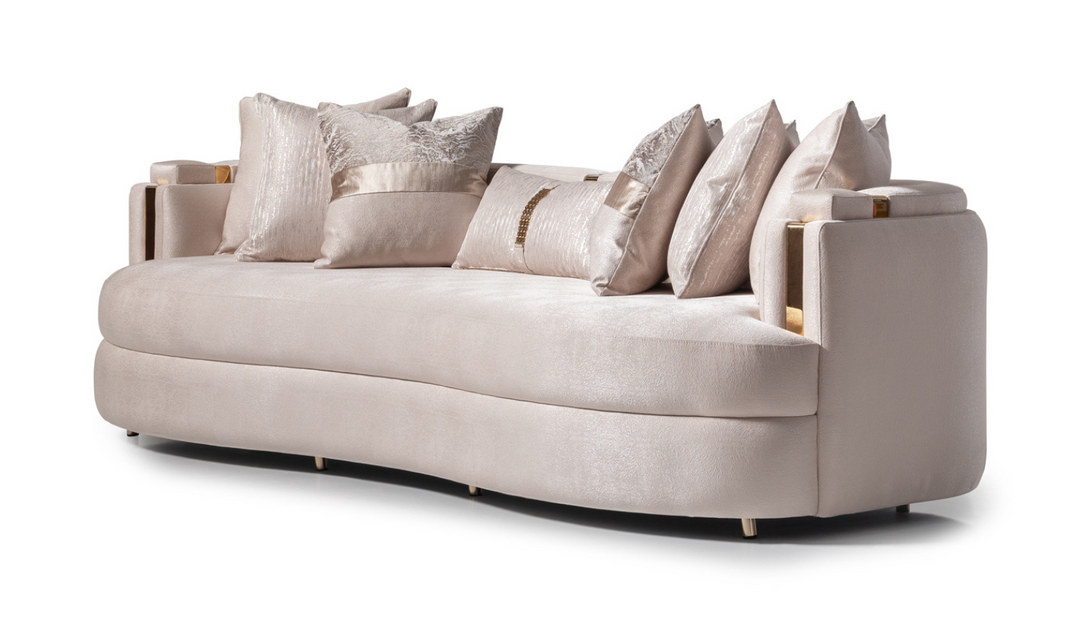 AICO Carmela 3 Seater Fabric Sofa with Metal Band Arms