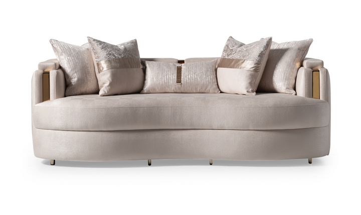 AICO Carmela 3 Seater Fabric Sofa with Metal Band Arms