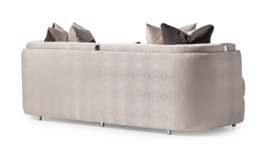 AICO Carmela 3 Seater Fabric Sofa with Metal Band Arms