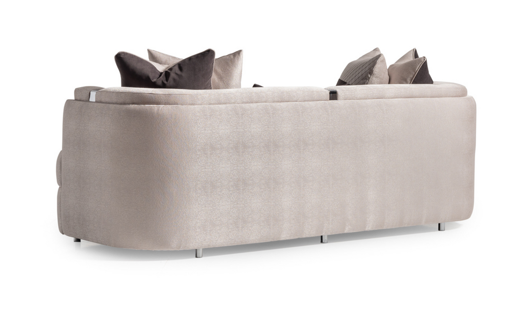 AICO Carmela 3 Seater Fabric Sofa with Metal Band Arms