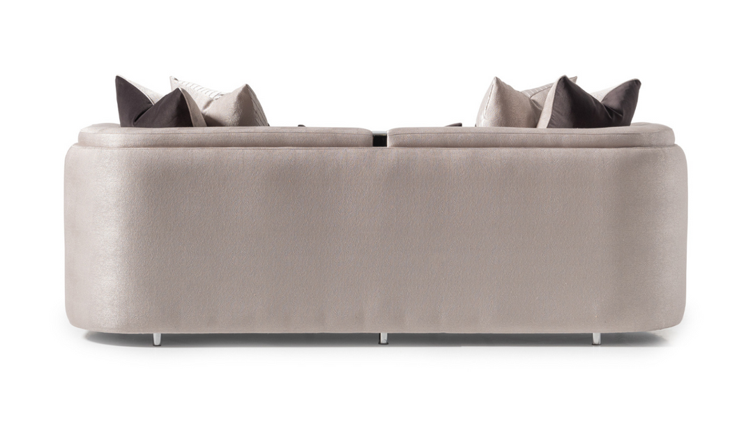 AICO Carmela 3 Seater Fabric Sofa with Metal Band Arms