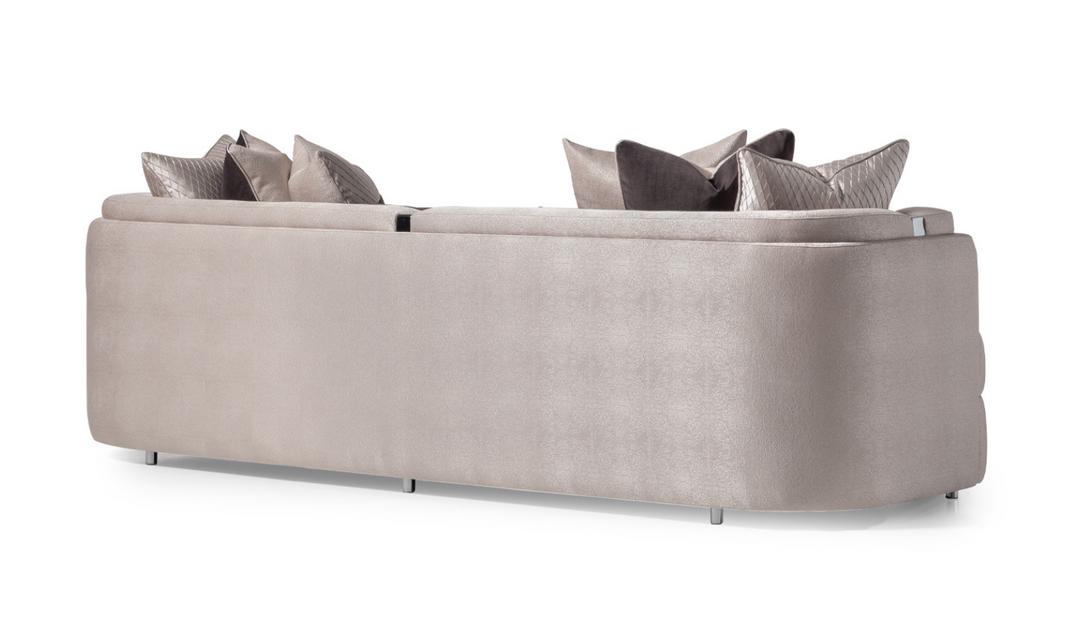 AICO Carmela 3 Seater Fabric Sofa with Metal Band Arms