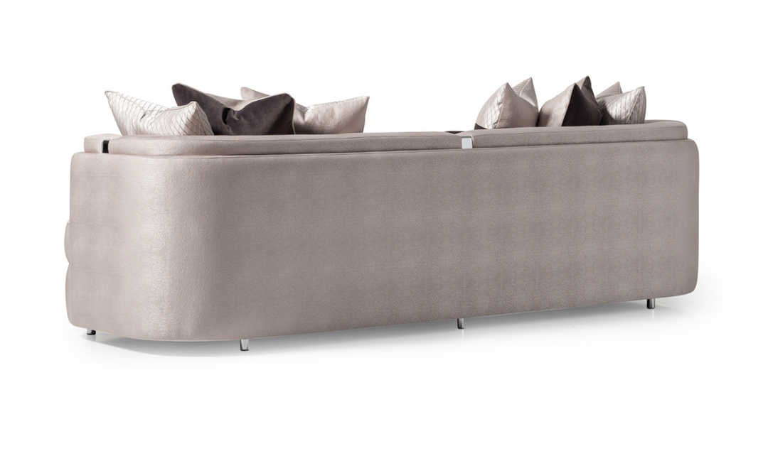 AICO Carmela 3 Seater Fabric Sofa with Metal Band Arms