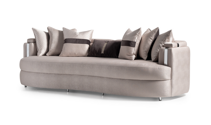 AICO Carmela 3 Seater Fabric Sofa with Metal Band Arms