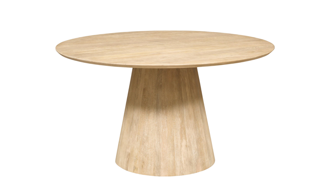 Casablanca Wooden Round Dining Table in Natural White-Jennifer Furniture 