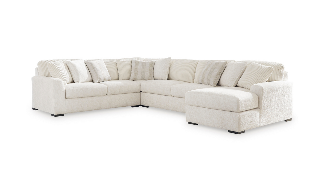 Chessington Fabric Sectional with Chaise in Ivory