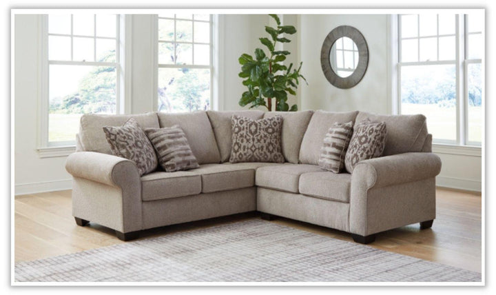 Claireah Fabric 5-Seater Sectional Sofa with Rolled Arms