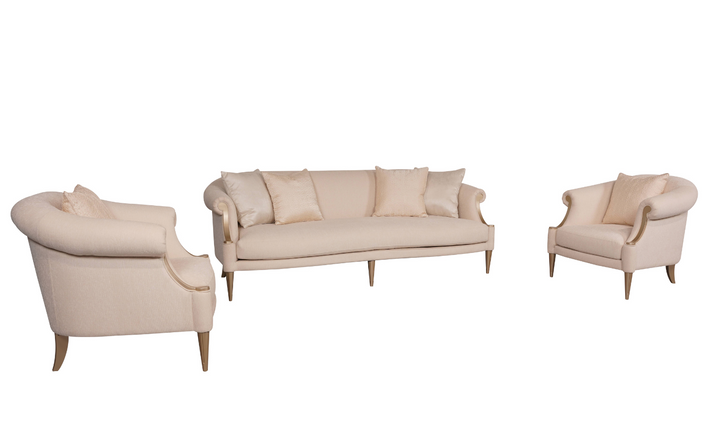 Gio Italia Clarkson 2 Pieces Living Room Set in Beige (Sofa + Chair)