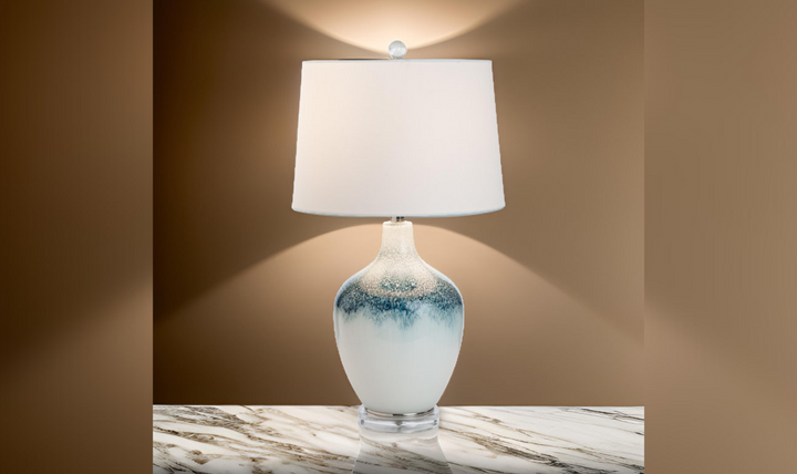 Coast 28.5" Blue and White Glass Table Lamp (Set of 2)