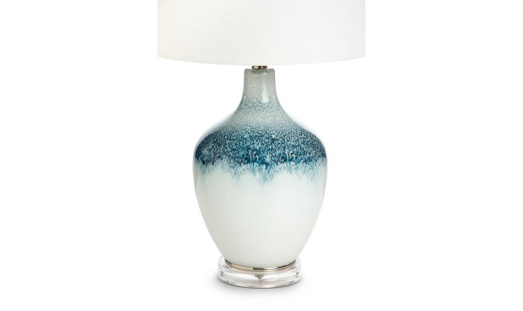 Coast 28.5" Blue and White Glass Table Lamp (Set of 2)