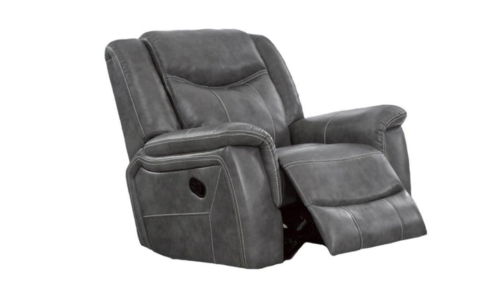 Coaster Conrad Leather Manual Recliner Chair in Gray