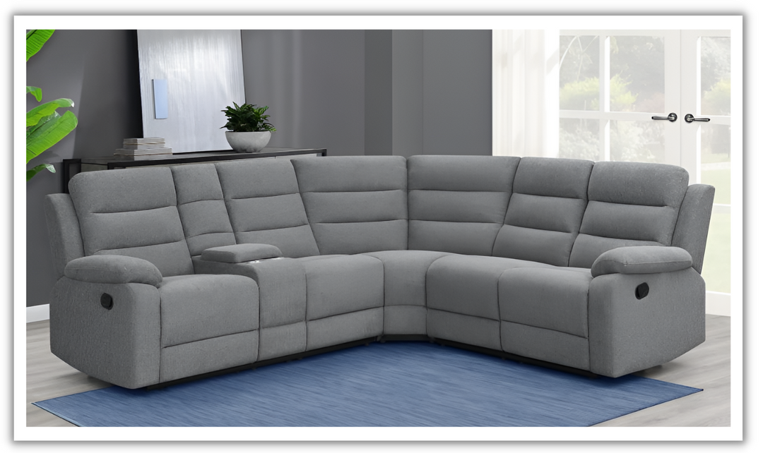 Coaster David 3-piece Motion Sectional with Pillow Arms Smoke-Jennifer Furniture