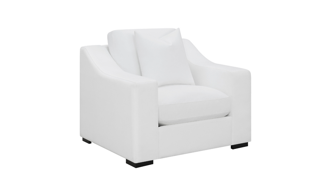 Coaster Furniture Ashlyn Fabric Upholstered Living Room Set in White-Jennifer Furniture