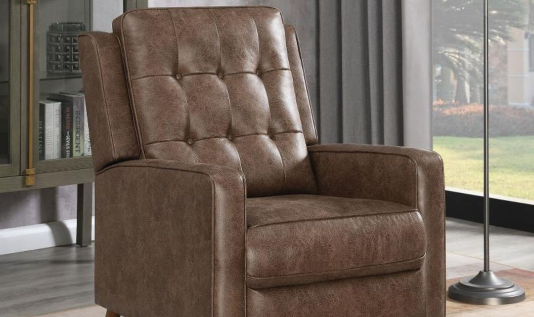 Coaster Furniture Monceau Tufted Push Back Recliner Chair with Track Arms