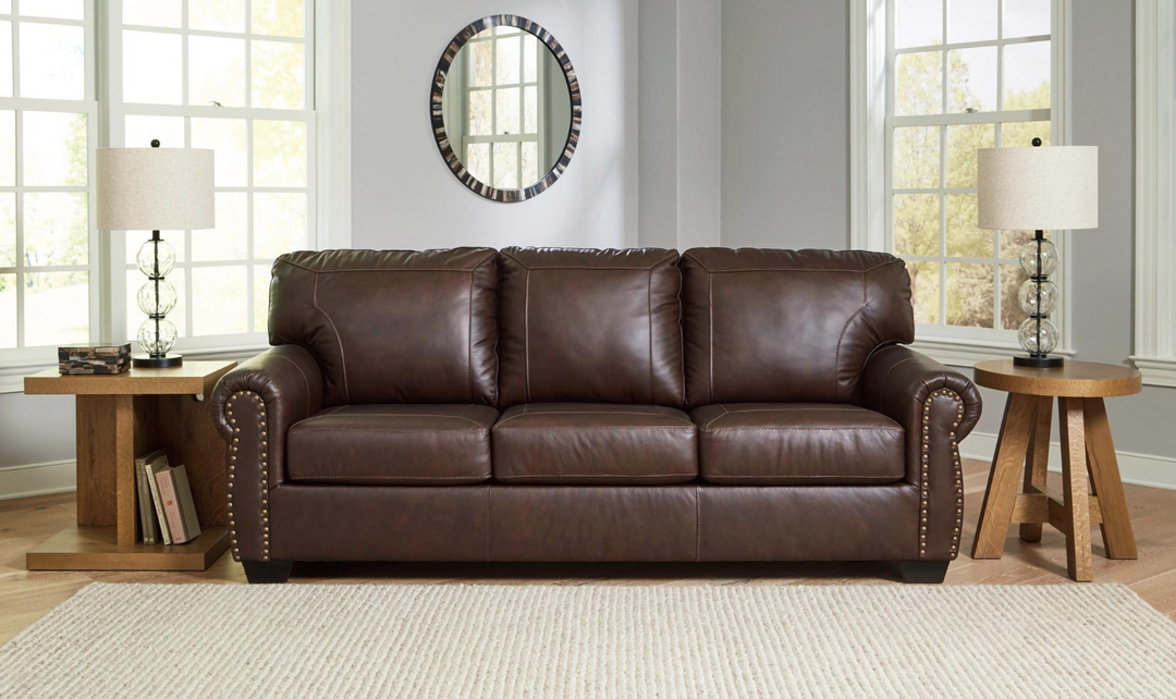 Modern Heritage Colleton 3 Seater Dark Brown Leather Sofa with Rolled Jennifer Furniture