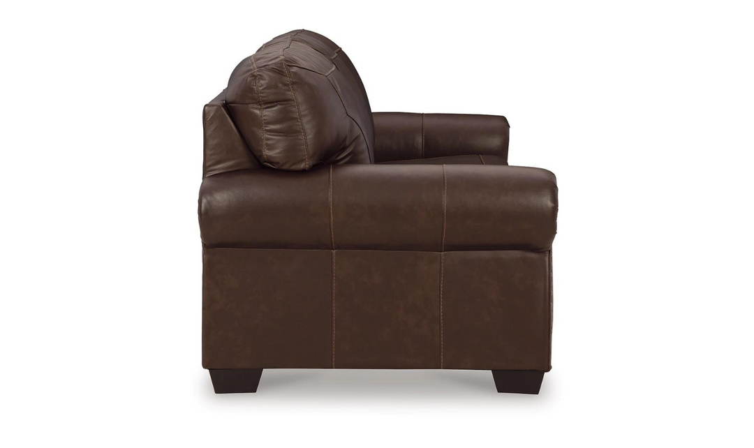 Colleton 3-Seater Dark Brown Leather Sofa with Rolled Arms