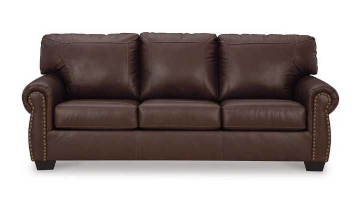 Colleton 3-Seater Dark Brown Leather Sofa with Rolled Arms