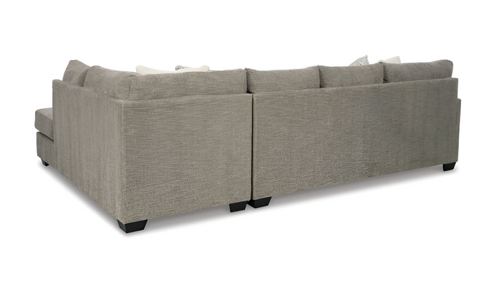 Ashley Creswell 2-Piece Polyester Sectional with Chaise in Stone