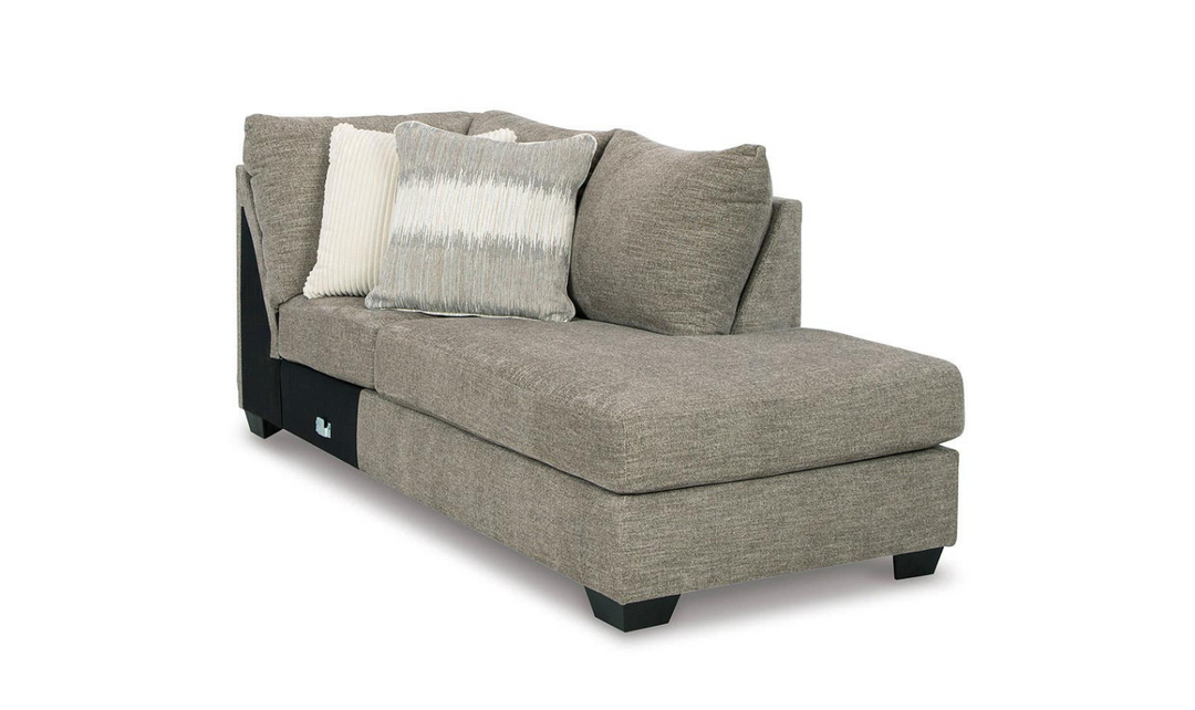 Ashley Creswell 2-Piece Polyester Sectional with Chaise in Stone