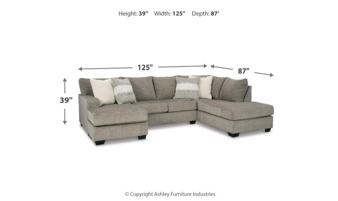 Creswell 2-Piece Polyester Sectional with Chaise