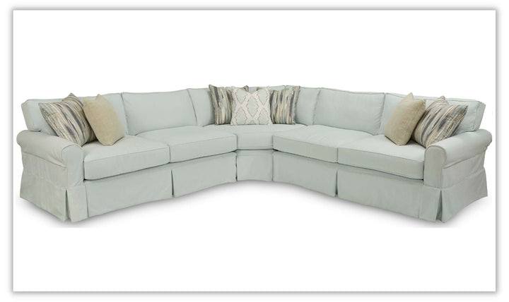 Four Seasons Daniel L-Shaped Slipcovered Modular Sectional Sofa