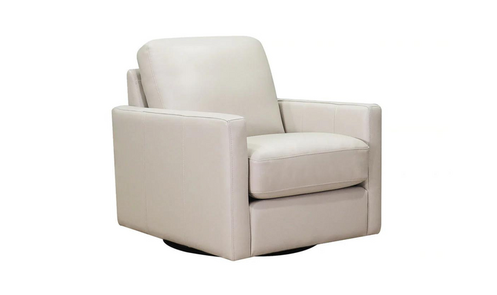 Dillon Swivel Leather Chair with Track Arms