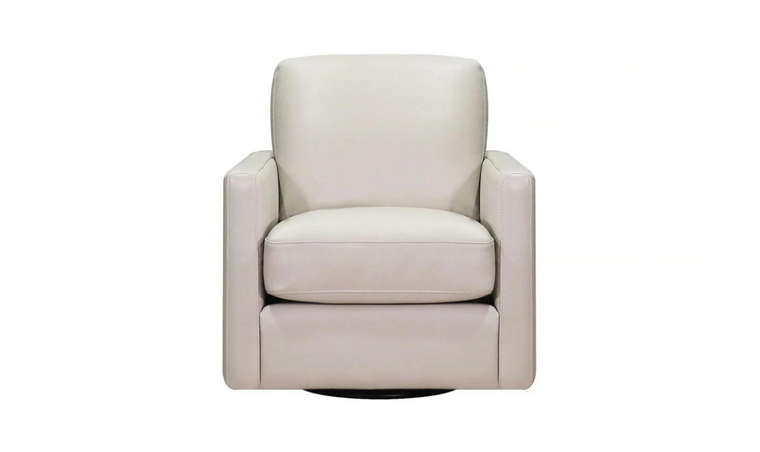 Dillon Swivel Leather Chair with Track Arms