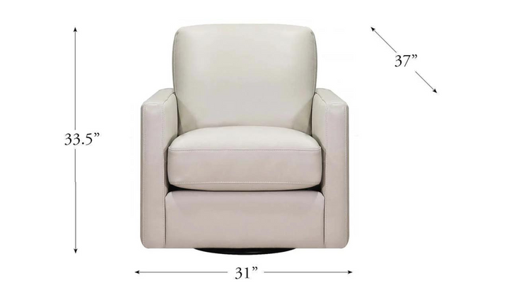 Dillon Swivel Leather Chair with Track Arms