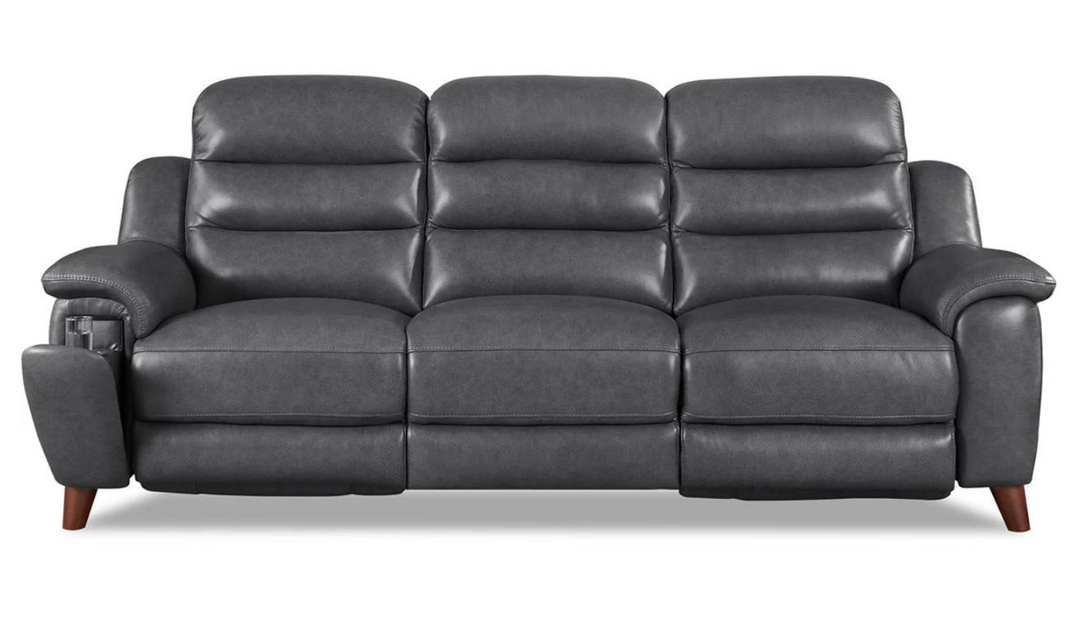 Dream Leather Power Headrest Zero Gravity Reclining Sofa with Hidden Cup holder-Jennifer Furniture