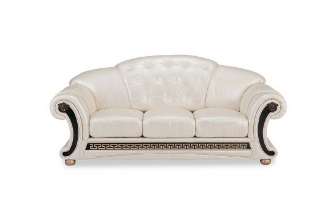 ESF Furniture Apolo Italian Leather Living Room Set with Tufted Seats