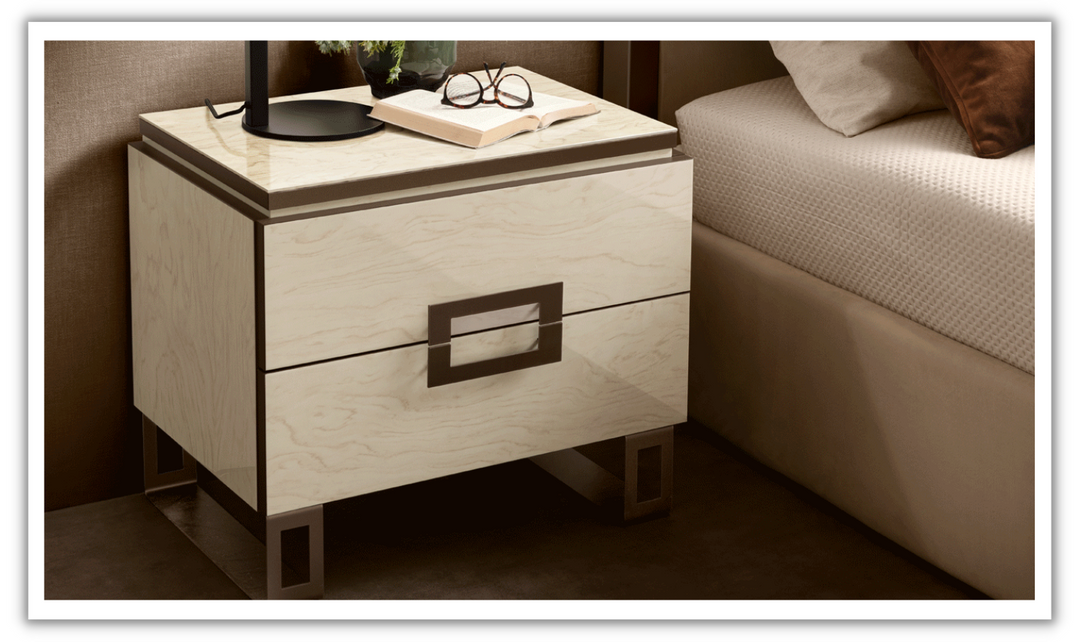 ESF Furniture Poesia 2 Drawer Wooden Nightstand