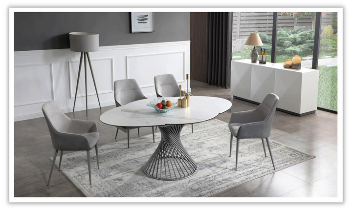 ESF Italia Ariella Round Ceramic Dining Table-Jennifer Furniture