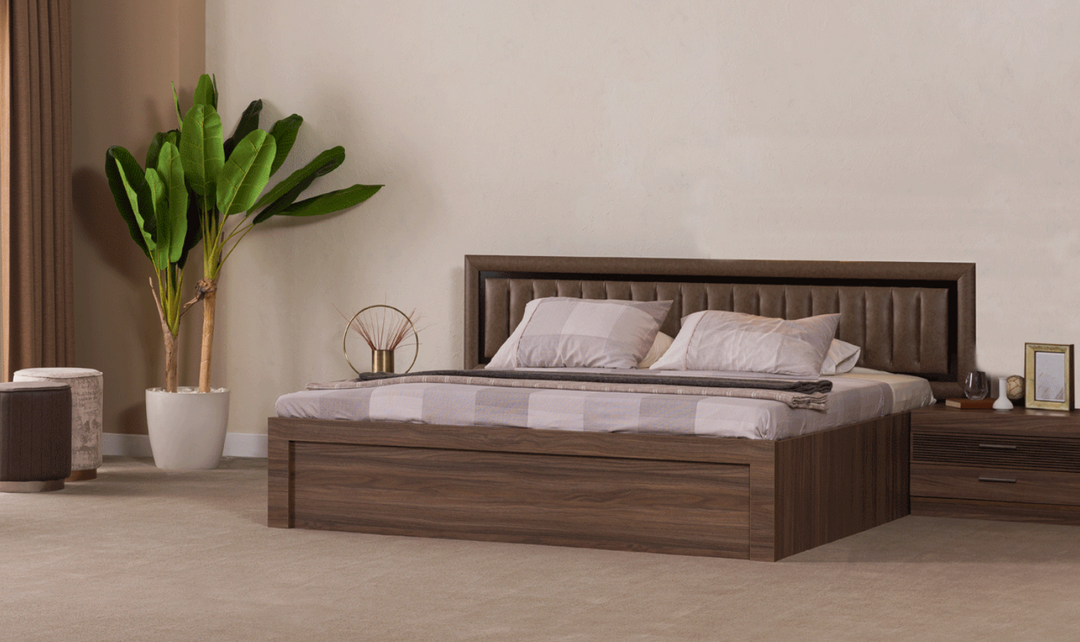 ESF Italia Lindo Brown Bedroom Set With Storage (Queen/King Bed + 2 Nightstand + Dresser)