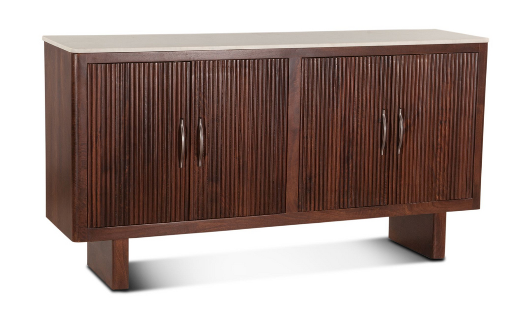 Amalfi 68" Sideboard in Mango Wood with White Marble-Jennifer Furniture