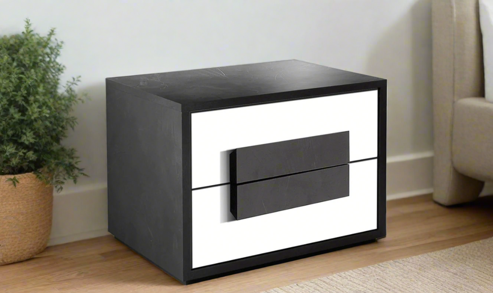 ESF Italia Panarea 2-Drawers Wooden Rectangular Nightstand- Jennifer Furniture