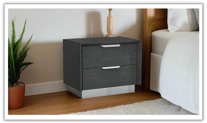 Jennifer Italia Monte Leone Two Drawers Nightstand- Jennifer Furniture