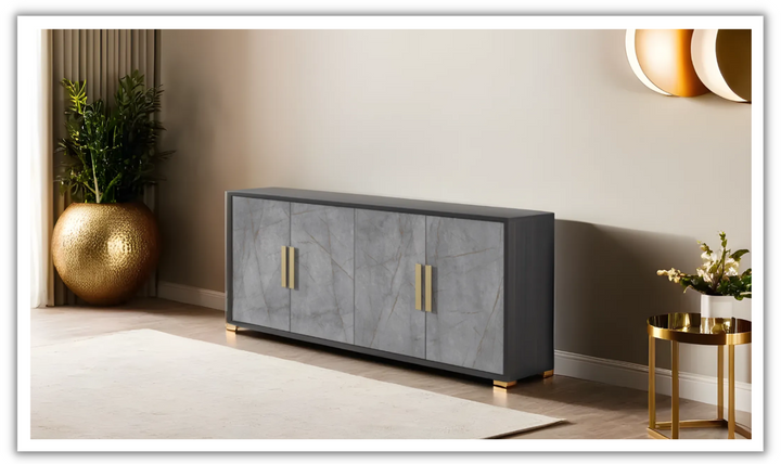 Jennifer Italia Travertine Premium Buffet in Wenge Veneer Finish