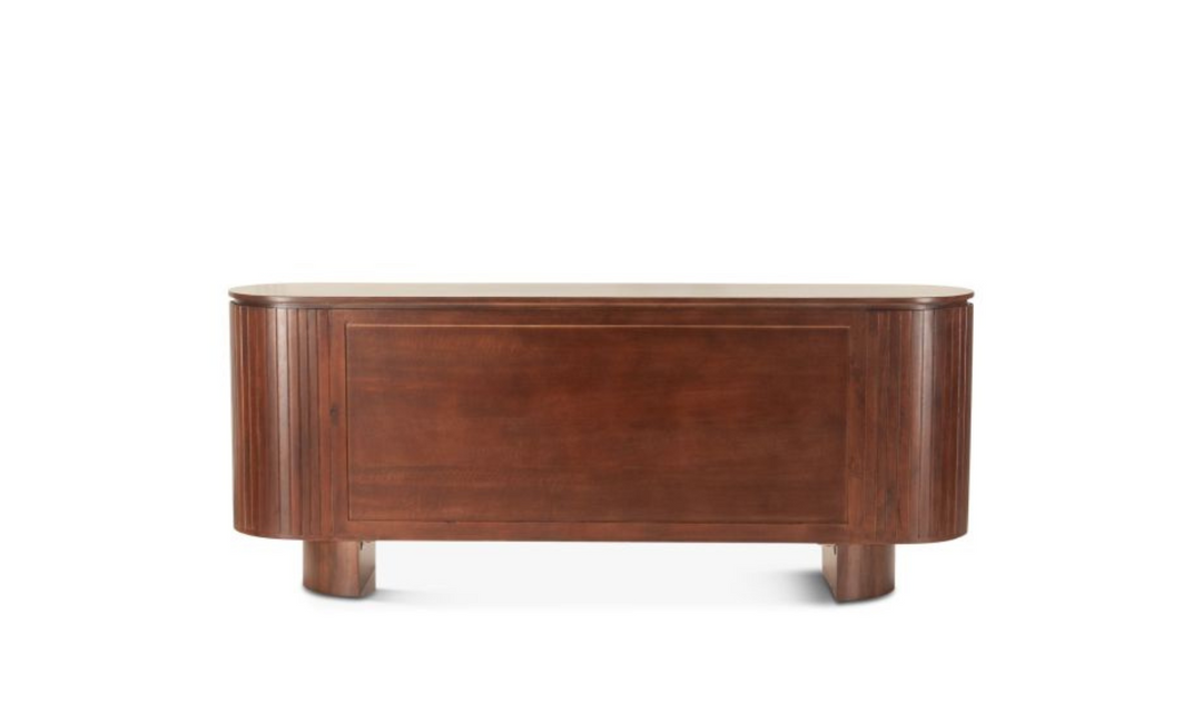 HTD Athena 79" Sideboard in Aged Mahogany Finish + Mango Wood Construction- Jennifer Furniture