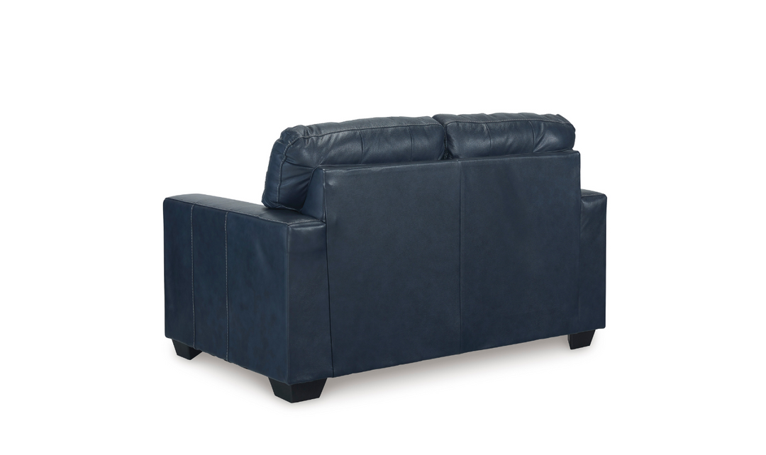 Modern Heritage Santorine Leather Loveseat with Track Arms