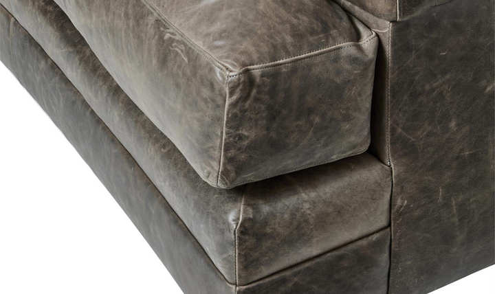 Bernhardt Burnham 3-Seater Leather Sofa in Distressed Brown