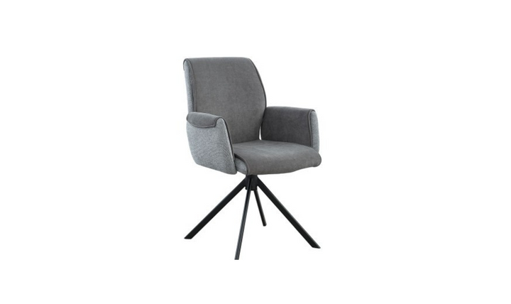 Soho Swivel Base Dining Chair In Gray- Jennifer Furniture