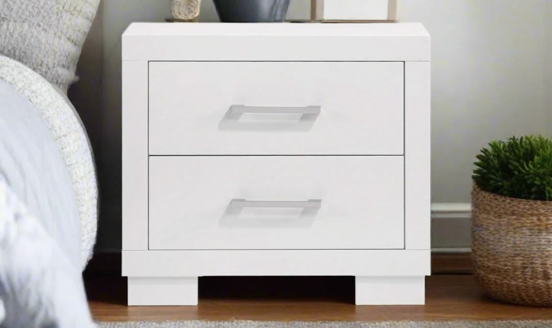 Coaster Furniture Jessica 2-Drawers Nightstand in White and Brown- Jennifer Furniture