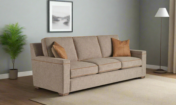 Universal Furniture Griffith Park Liam 3-Seater Fabric Sofa in Brown